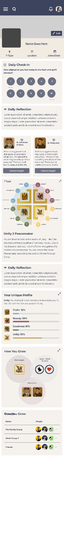 Transcendental Types mobile app UI