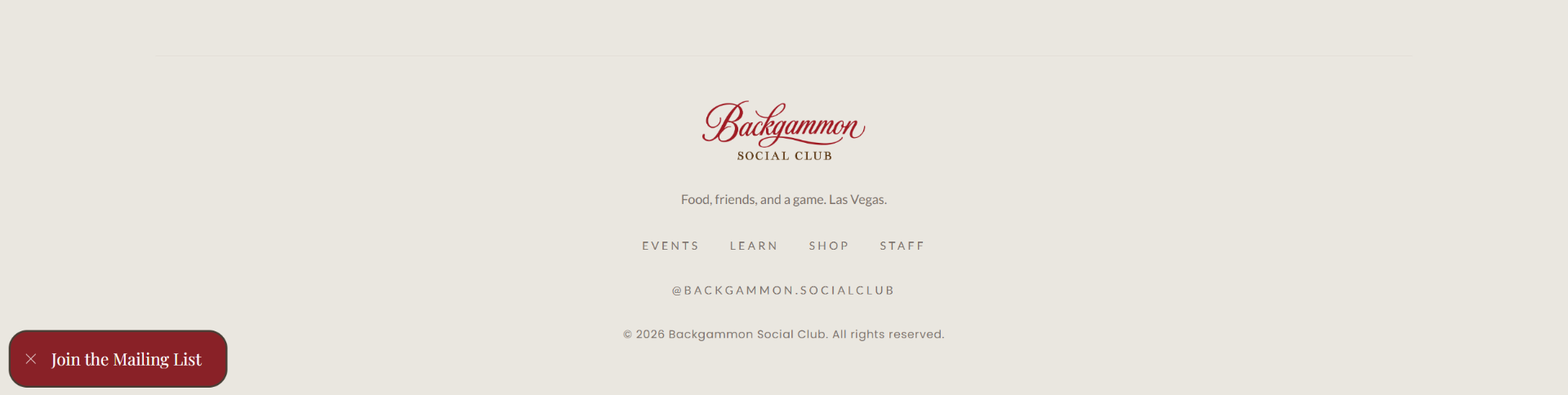 Backgammon Social Club website