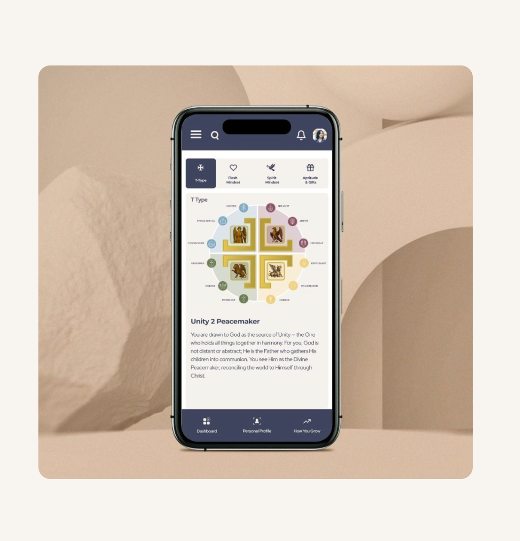Transcendental Types mobile app mockup